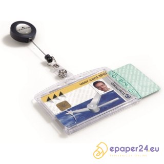 HOLDER NA 2 KARTY DURABLE AKRYLOWY + MECHANIZM ŚCI