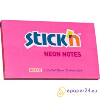 KARTECZKI STICK'N 76*127mm CIEMNORÓŻOWE NEON (100)