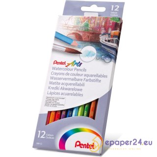 KREDKI AKWARELOWE PENTEL 12 KOLORÓW