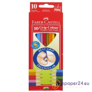 KREDKI TRÓJKĄTNE FABER-CASTELL 10 KOLORÓW