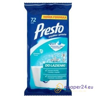 Ściereczki nasączone Presto do łazienki (72)