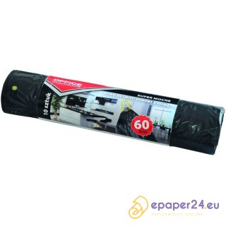 Worki na śmieci Office Products 60L LDPE z taśmą czarne (10)