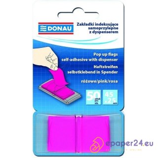 Zakładki Donau 25x45mm różowe (50)
