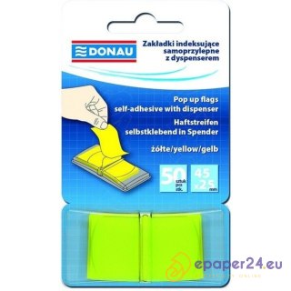 Zakładki Donau 25x45mm żółte (50)