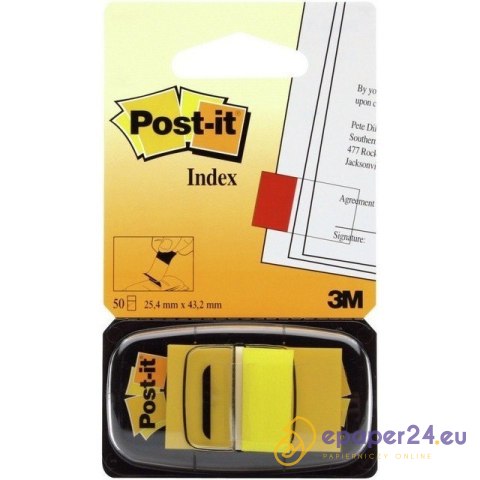 ZAKŁADKI POST-IT 25*43mm ŻÓŁTE (50) ZAKŁADKI POST-IT 25*43mm ŻÓŁTE (50)