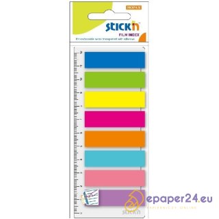ZAKŁADKI STICK'N 12x45mm 8 KOLORÓW + LINIJKA (8x25