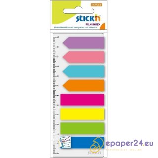 ZAKŁADKI STICK'N 12*45mm 8 KOLORÓW + LINIJKA (8*25)