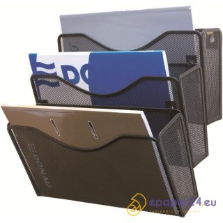 Zestaw 3 półek na dokumenty Q-Connect naścienny metalowy czarny