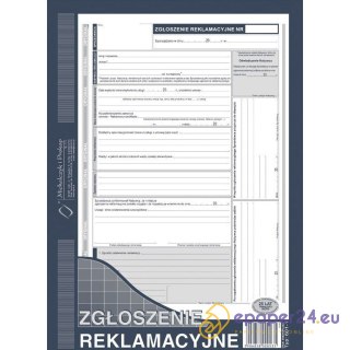 ZGŁOSZENIE REKLAMACYJNE A4 (O+2K)