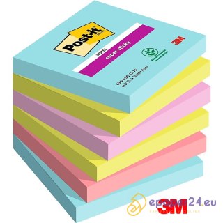 Karteczki Post-it Super Sticky 76x76mm (654-SS-COS) 4 kolory (6x90)