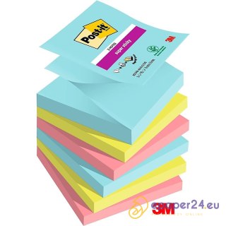 Karteczki Post-it Super Sticky Z-Notes 76x76mm (R330-6SS-COS) 3 kolory (6x90)