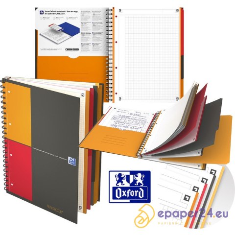 Kołonotatnik Oxford Filingbook A4+/100k kratka Kołonotatnik Oxford Filingbook A4+/100k kratka
