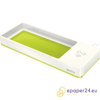 PRZYBORNIK NA BIURKO Z ŁADOWARKĄ LEITZ WOW BIAŁO-ZIELONY