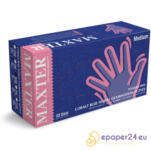 Rękawice nitrylowe Maxter Blue rozmiar M (100) Rękawice nitrylowe Maxter Blue rozmiar M (100)