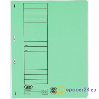 SKOROSZYT KARTONOWY ELBA A4 OCZKOWY ZIELONY