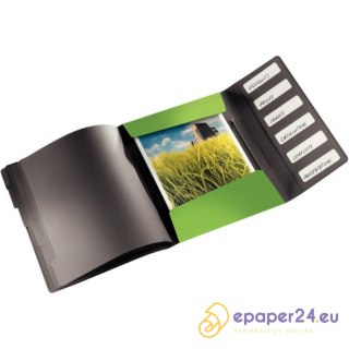 TECZKA Z GUMKĄ LEITZ SOLID 6 PRZEKŁADEK ZIELONA