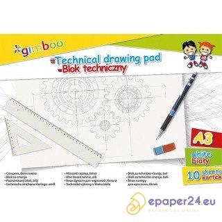 Blok techniczny Gimboo A3/10k biały