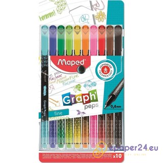 CIENKOPISY MAPED GRAPH'PEPS DECO 0,4mm 10 KOLORÓW
