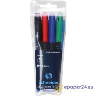 Cienkopisy Schneider Topliner 967 0.4mm 4 kolory