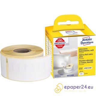 Etykiety na rolce Avery Zweckform 89x36mm białe (260)