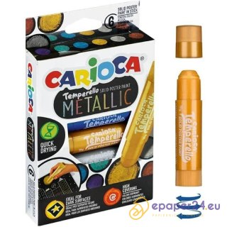 Farby w sztyfcie Carioca Tamparello Metallic 6 kol