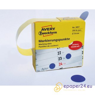 KÓŁKA AVERY śr.19mm TRWAŁE NIEBIESKIE (250)