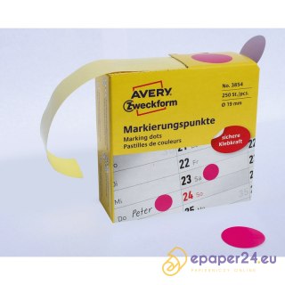 KÓŁKA AVERY śr.19mm TRWAŁE RÓŻOWE (250)
