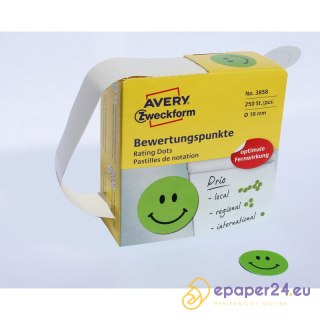 KÓŁKA AVERY śr.19mm "Uśmiechnięta buźka" ZIELONE (250)