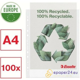 Koszulki Esselte Recycled Premium Maxi A4+/100µm groszkowe (100)