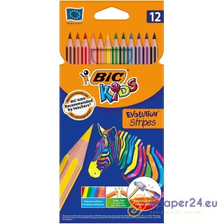 Kredki ołówkowe BiC Kids Evolution Stripes 12 kolorów