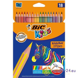 Kredki ołówkowe BiC Kids Evolution Stripes 18 kolorów