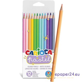 Kredki ołówkowe Carioca Pastel 12 kolorów