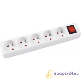 Listwa zasilająca Office Products 5m/5g biała