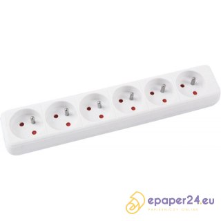 Listwa zasilająca Office Products 5m/6g biała