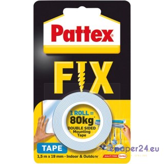 Taśma dwustronna Pattex Fix 19mm/1.5m 80kg