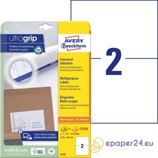 ETYKIETY AVERY A4 210x148mm BIAŁE (2x30)