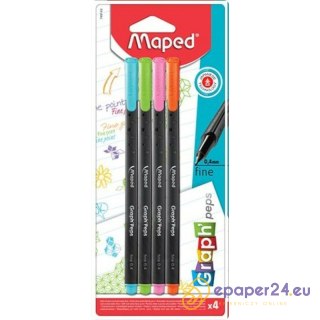 Cienkopisy Maped Graph'Peps 0.4mm 4 kolory