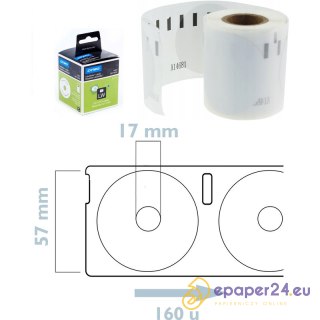 Etykiety Dymo LabelWriter śr.57 (CD/DVD) białe (160)
