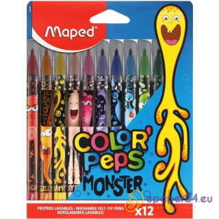 Flamastry Maped Color'Peps Monster 12 kolorów