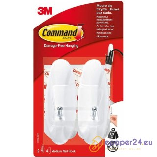Haczyki Command (z metalowym uchwytem) białe (2)