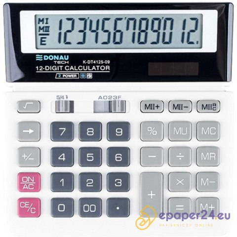 Kalkulator Donau Tech K-DT4125-09 biały Kalkulator Donau Tech K-DT4125-09 biały