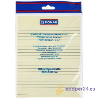 Karteczki Donau 203x150mm w linie żółte (50)