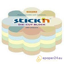 Karteczki Stick'n 67x67mm kwiatek 4 kolory (250)