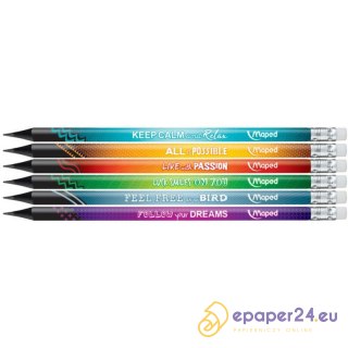 Ołówek Maped Black'Peps Energy HB z gumką