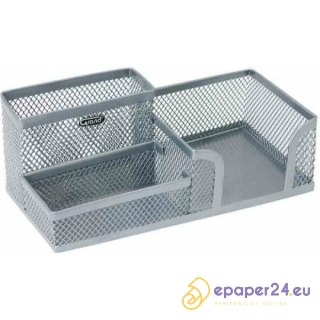 Przybornik na biurko Grand GR-093 metalowy srebrny