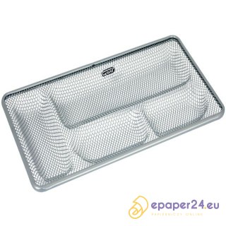 Przybornik na biurko Grand GR-095S metalowy srebrny