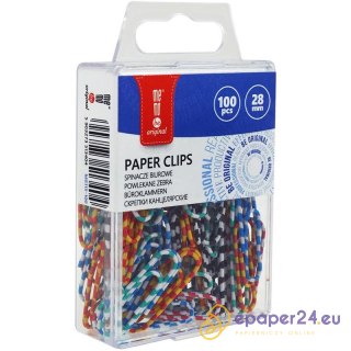 Spinacze biurowe MemoBe 28mm okrągłe zebra (100)