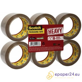 Taśma pakowa Scotch Secure Seal 50mm/66m brązowa (6 sztuk)