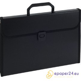 Teczka PP z rączką Eagle 12 przegródek czarna