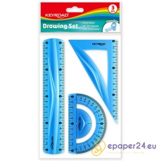 Zestaw Keyroad: linijka 20cm ekierka kątomierz